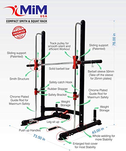 MiM USA Compact Smith Machine and Squat Rack