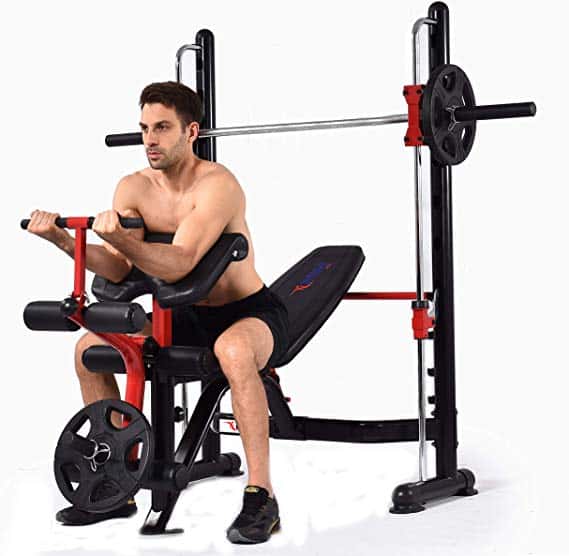 MiM USA Olympic Weight Bench & Squat Rack