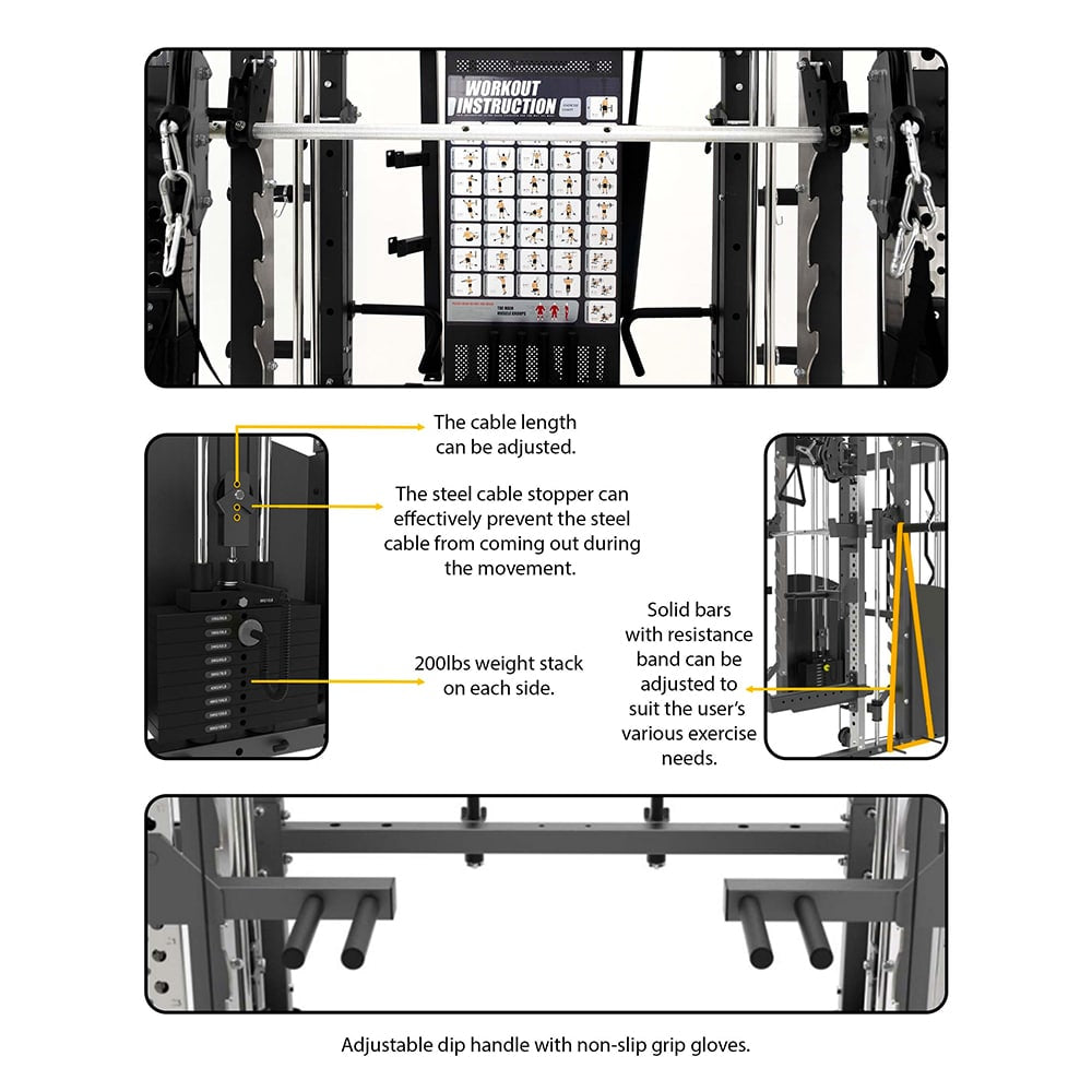 MIM USA Hercules Pro, All-In-One Home Gym, 400 Pound Weight Stack & Adjustable Pulley Ratio